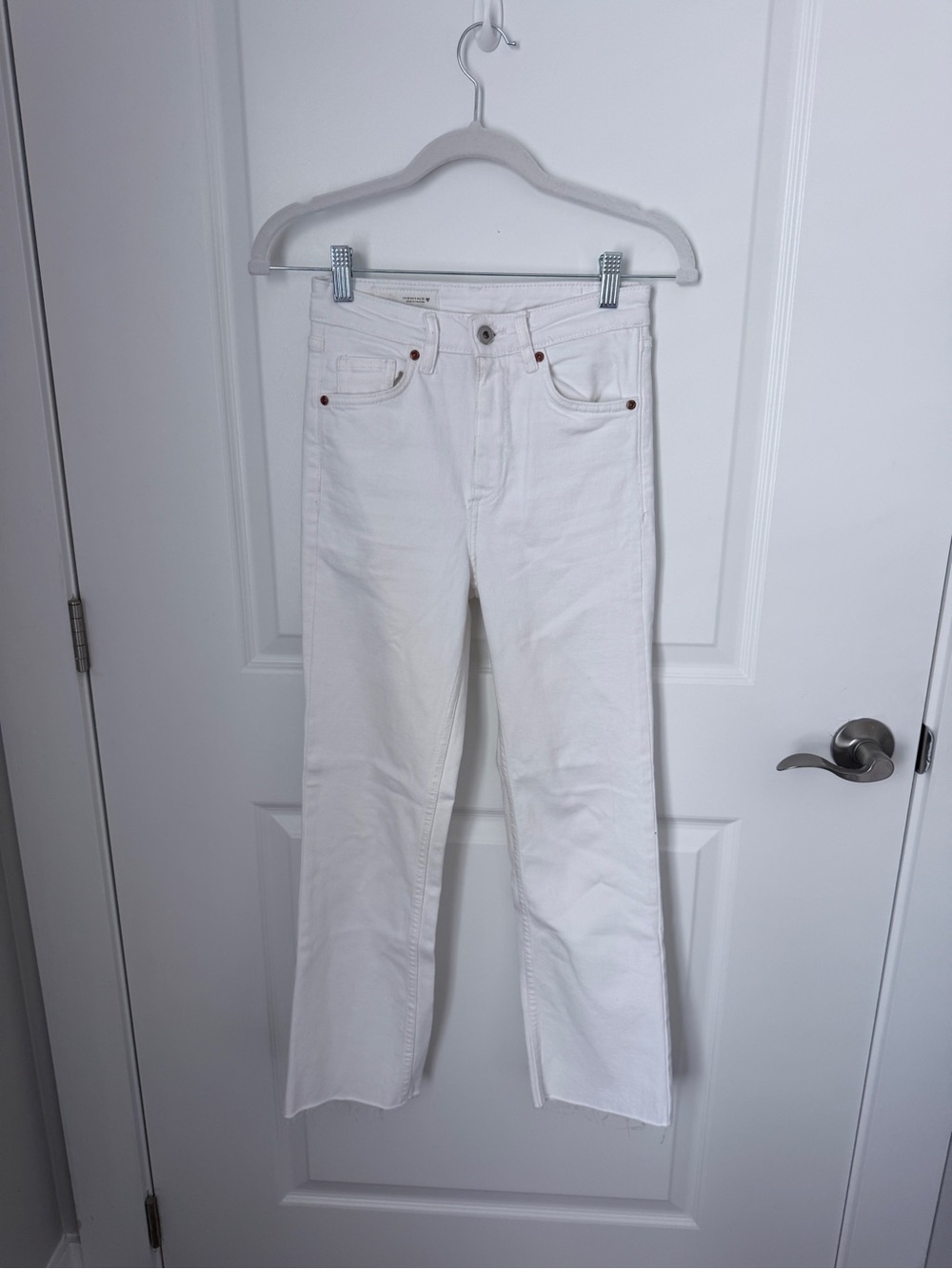 Zara White High-Rise Flare Jeans - Women